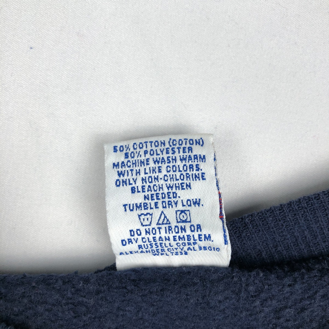 90'S Russell plain blank sweatshirt, sweatshirt, made in USA, men's size L, vintage cotton navy blue type Vintage Second Hand