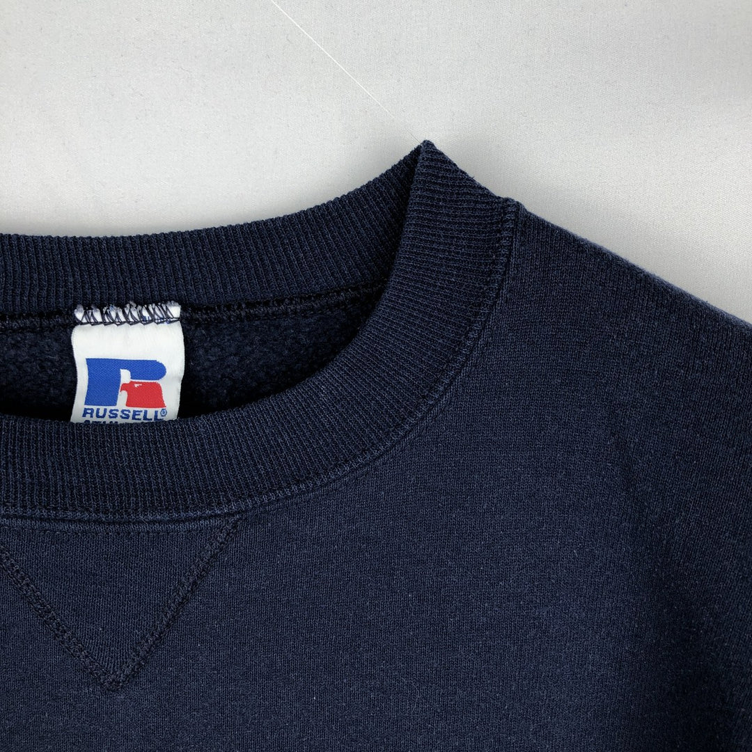 90'S Russell plain blank sweatshirt, sweatshirt, made in USA, men's size L, vintage cotton navy blue type Vintage Second Hand