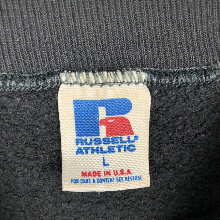 80s-90'S Russell plain blank sweatshirt, sweatshirt, made in USA, men's size L, vintage polyester black type Vintage Second Hand