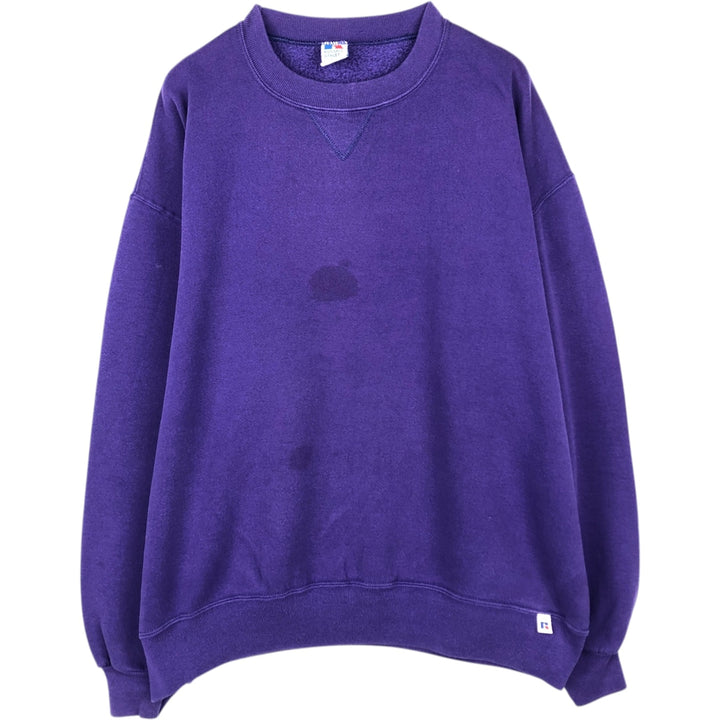 90'S Russell plain blank sweatshirt, sweatshirt, made in USA, men's XXL, vintage cotton purple type Vintage Second Hand