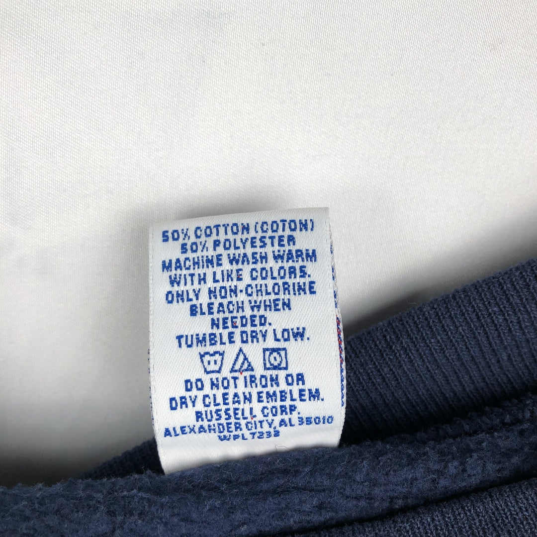 90'S Russell plain blank sweatshirt, sweatshirt, men's XL size, vintage cotton navy blue type Vintage Second Hand