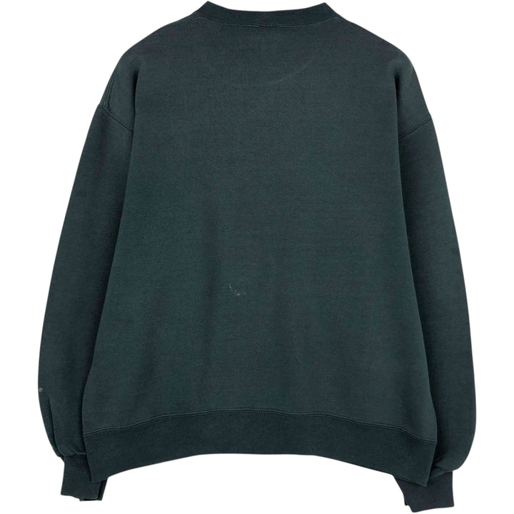 90'S Russell plain blank sweatshirt, sweatshirt, made in USA, men's size L, vintage cotton Green type dark green Vintage Second Hand
