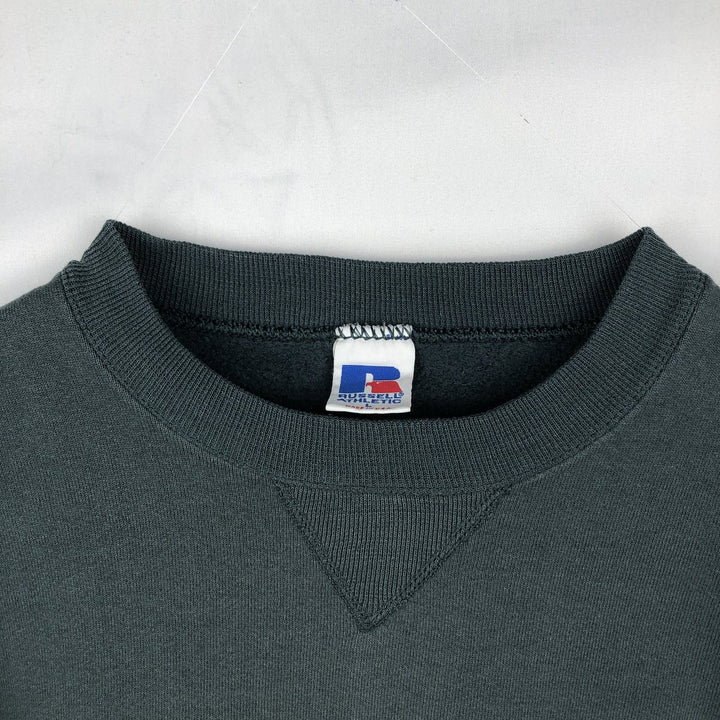 90'S Russell plain blank sweatshirt, sweatshirt, made in USA, men's size L, vintage cotton Green type dark green Vintage Second Hand