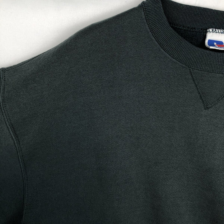 90'S Russell plain blank sweatshirt, sweatshirt, made in USA, men's size L, vintage cotton Green type dark green Vintage Second Hand