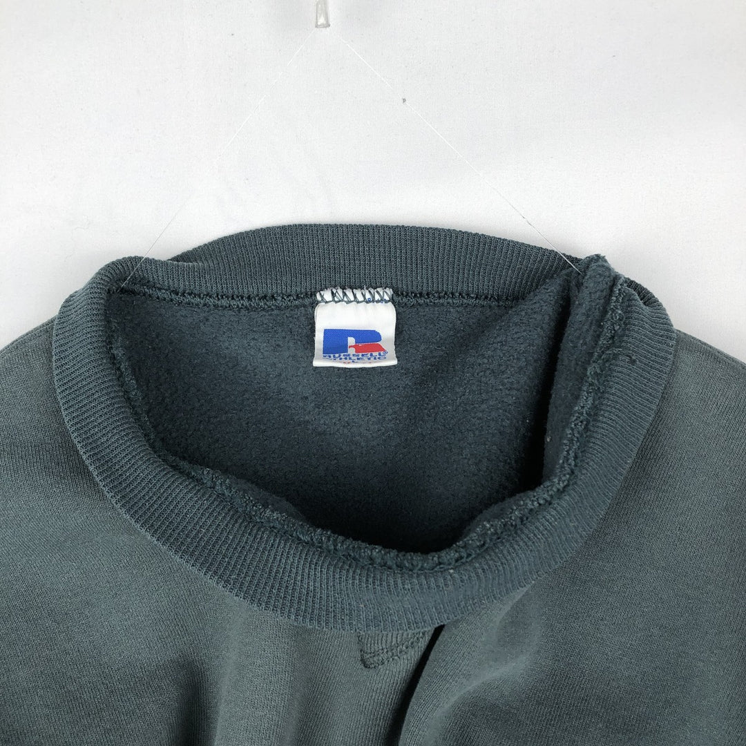 90'S Russell plain blank sweatshirt, sweatshirt, made in USA, men's size L, vintage cotton Green type dark green Vintage Second Hand