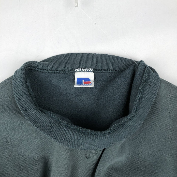 90'S Russell plain blank sweatshirt, sweatshirt, made in USA, men's size L, vintage cotton Green type dark green Vintage Second Hand