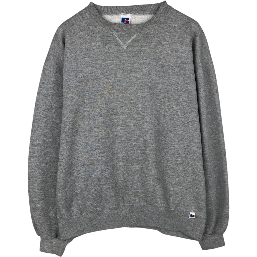 90'S Russell plain blank sweatshirt, sweatshirt, men's size L, vintage polyester gray type Vintage Second Hand
