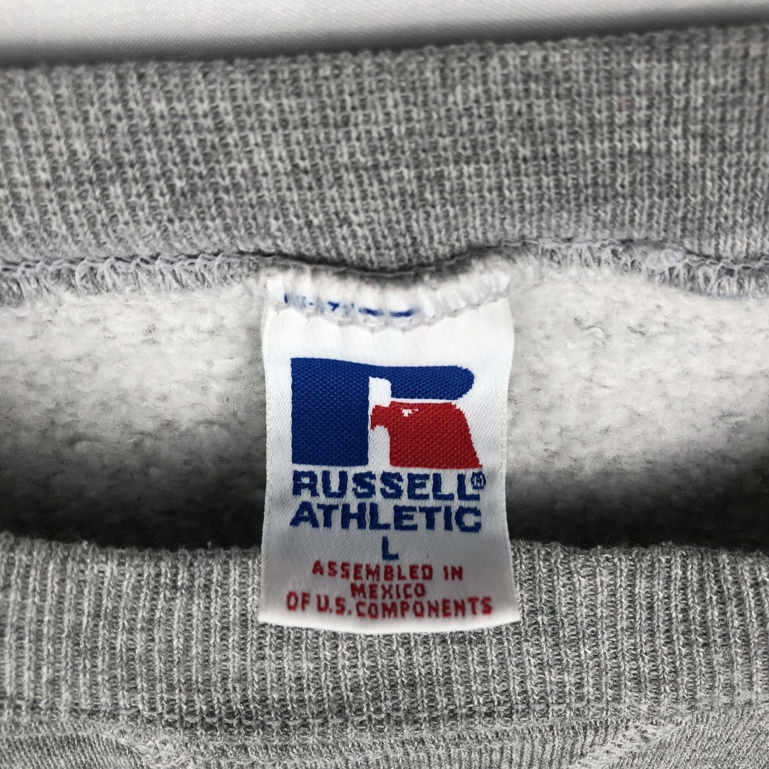90'S Russell plain blank sweatshirt, sweatshirt, men's size L, vintage polyester gray type Vintage Second Hand