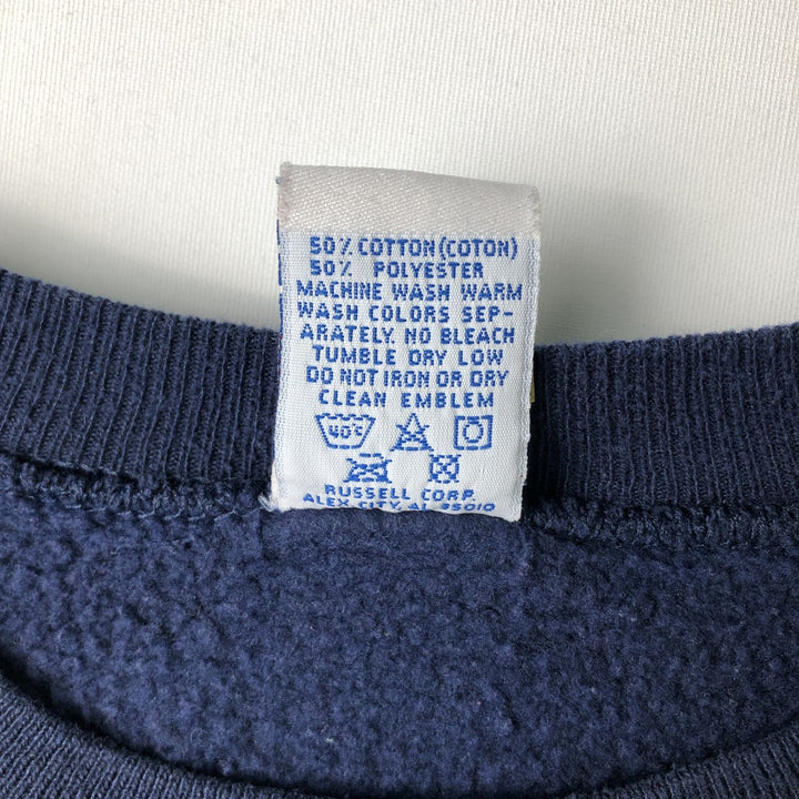 90'S Russell plain blank sweatshirt, sweatshirt, made in USA, men's XL size, vintage cotton navy blue type Vintage Second Hand
