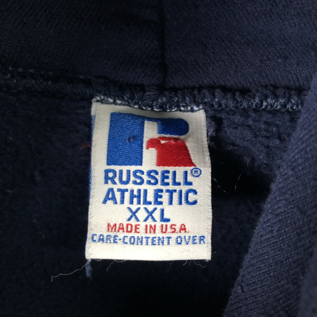 90'S Russell Penn State College Sweatshirt Pullover Hoodie, Made in USA, Men's XXL equivalent, Vintage cotton Navy blue Vintage Second Hand