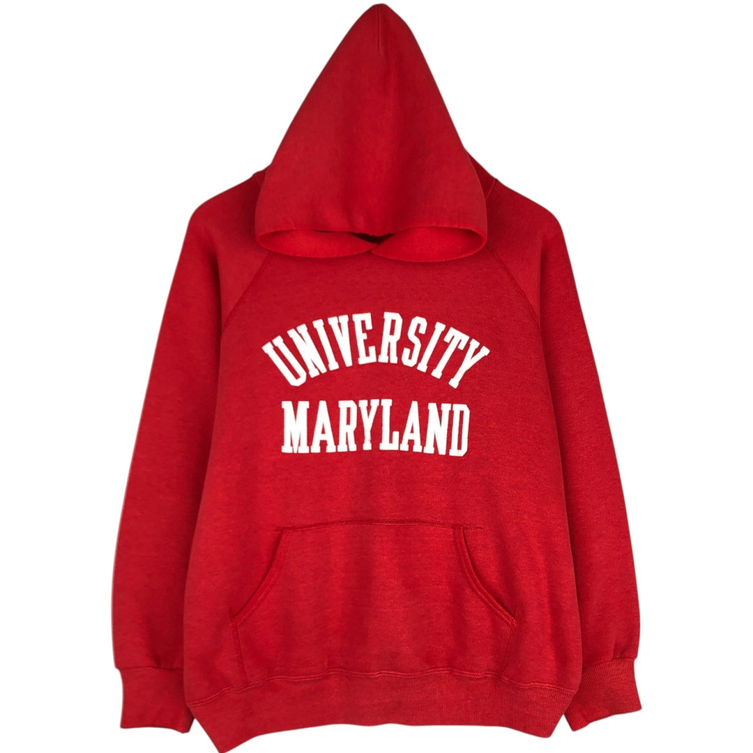 BASSETT-WALKER College Sweatshirt Pullover Hoodie, Made in USA, Men's XL equivalent. polyester red type Vintage Second Hand
