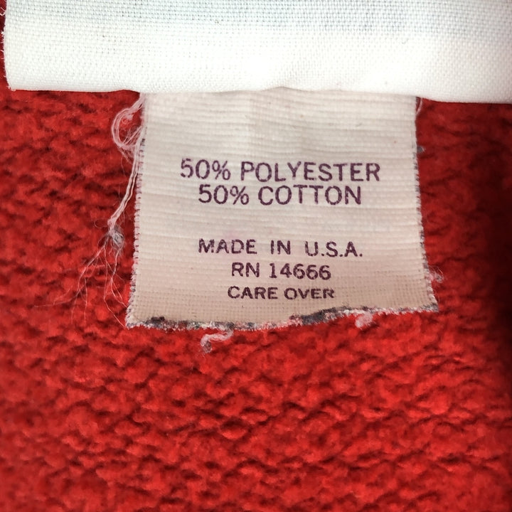 BASSETT-WALKER College Sweatshirt Pullover Hoodie, Made in USA, Men's XL equivalent. polyester red type Vintage Second Hand