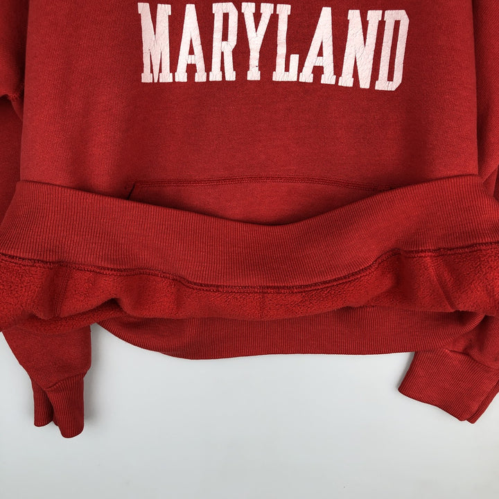 BASSETT-WALKER College Sweatshirt Pullover Hoodie, Made in USA, Men's XL equivalent. polyester red type Vintage Second Hand
