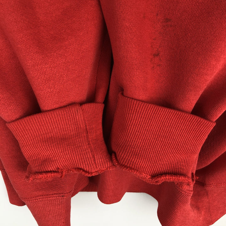 BASSETT-WALKER College Sweatshirt Pullover Hoodie, Made in USA, Men's XL equivalent. polyester red type Vintage Second Hand