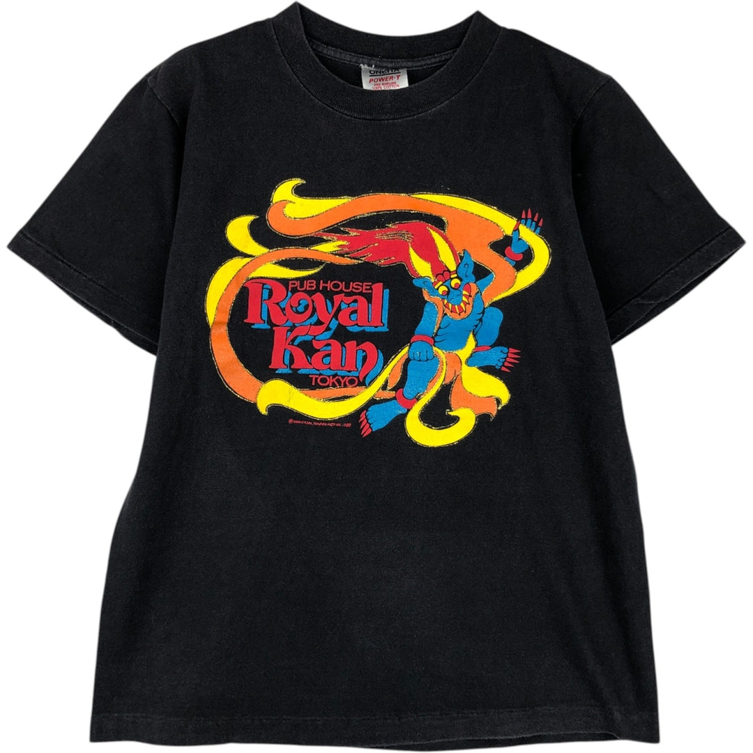 80'S ONEITA ROYAL KAN Advertising T-Shirt, Made in USA, Men's Size M (approx.), Vintage cotton black type Vintage Second Hand