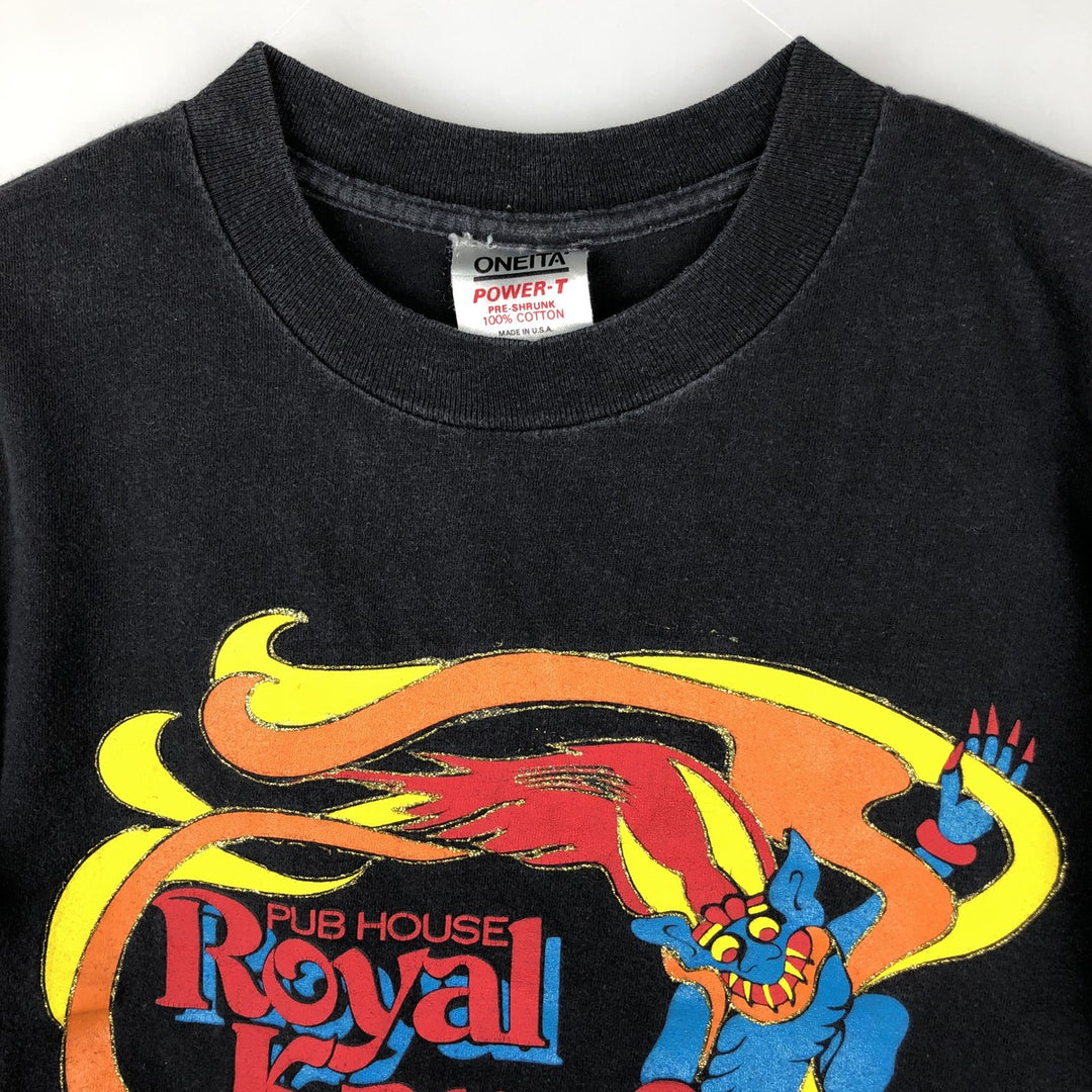 80'S ONEITA ROYAL KAN Advertising T-Shirt, Made in USA, Men's Size M (approx.), Vintage cotton black type Vintage Second Hand