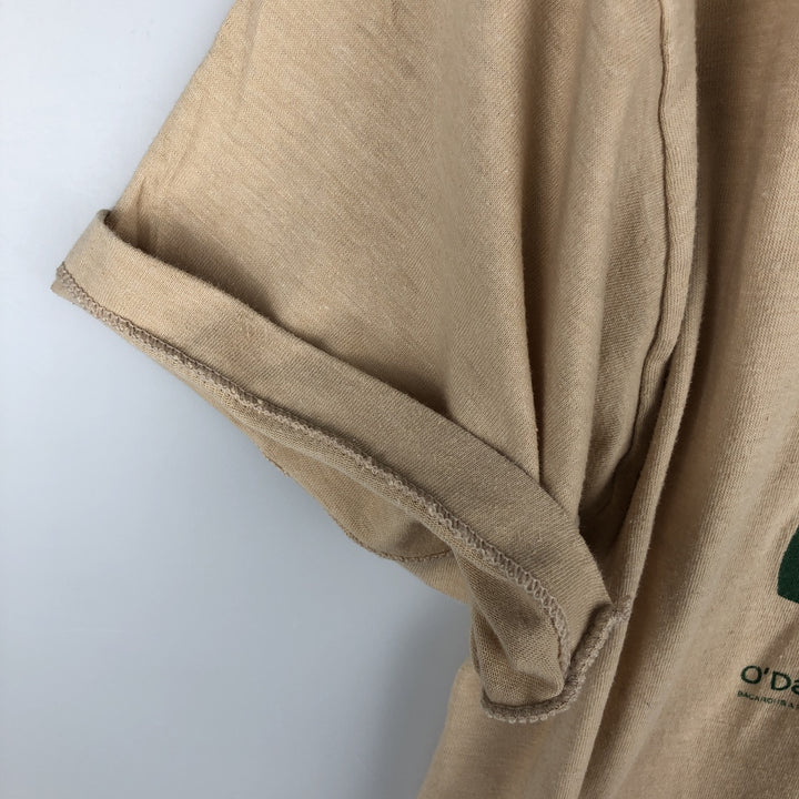 80s-90'S SNEAKERS RISH HURRICANE Irish Hurricane Advertising T-Shirt, Made in USA, Men's XL equivalent, Vintage polyester Beige type Vintage Second Hand