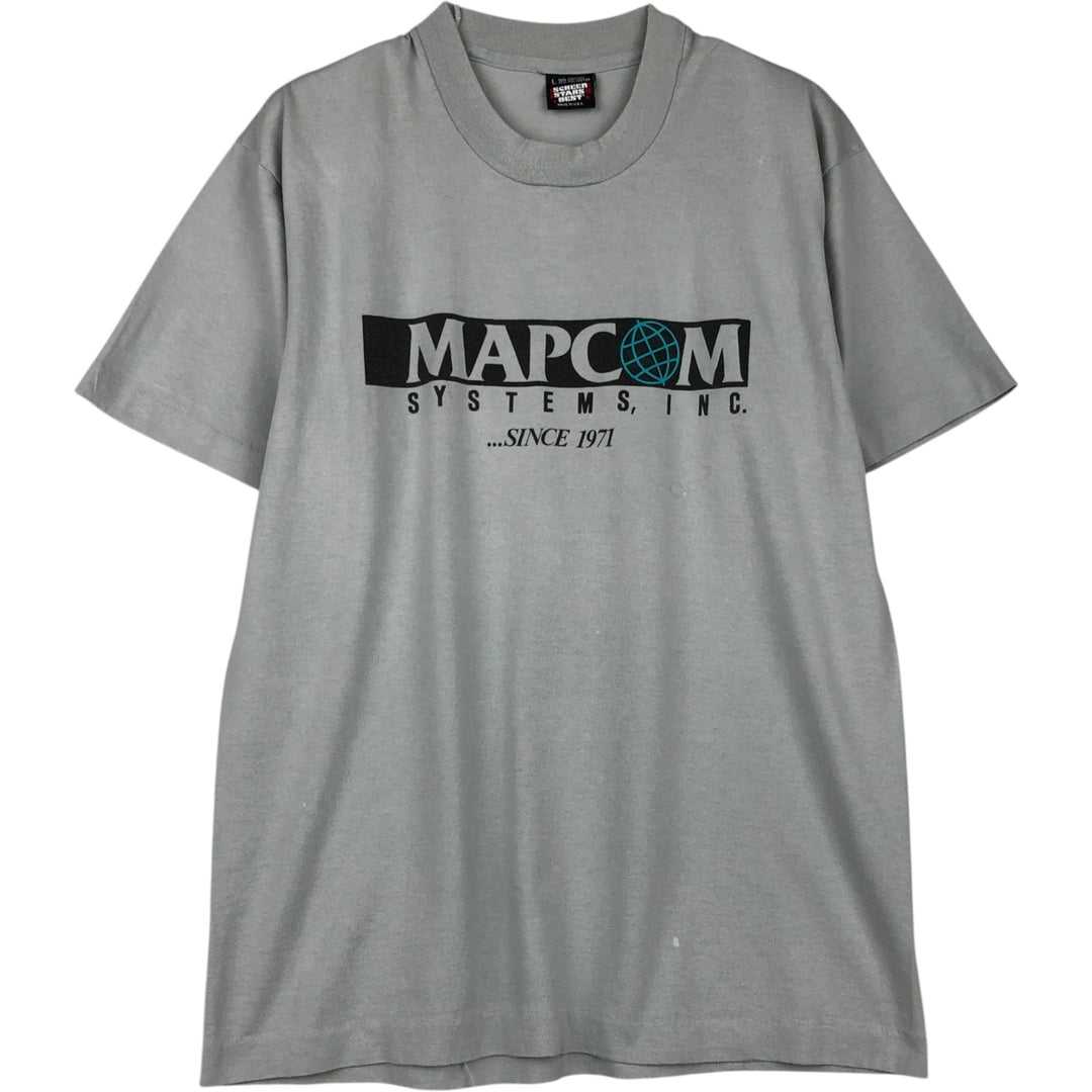 90'S Screen Stars MAPCOM Advertising T-Shirt, Made in USA, Men's Size L (approx.), Vintage cotton gray type Vintage Second Hand