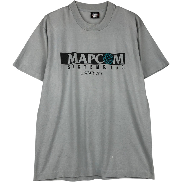 90'S Screen Stars MAPCOM Advertising T-Shirt, Made in USA, Men's Size L (approx.), Vintage cotton gray type Vintage Second Hand