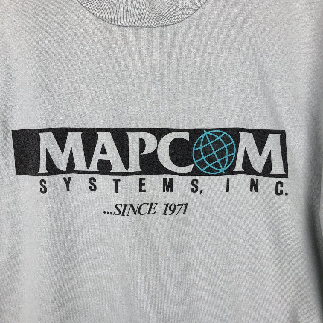 90'S Screen Stars MAPCOM Advertising T-Shirt, Made in USA, Men's Size L (approx.), Vintage cotton gray type Vintage Second Hand