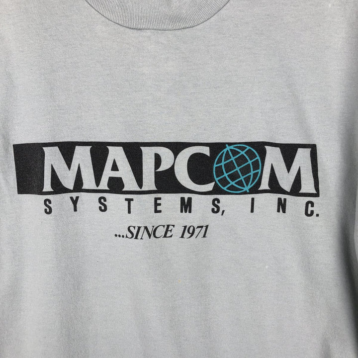 90'S Screen Stars MAPCOM Advertising T-Shirt, Made in USA, Men's Size L (approx.), Vintage cotton gray type Vintage Second Hand