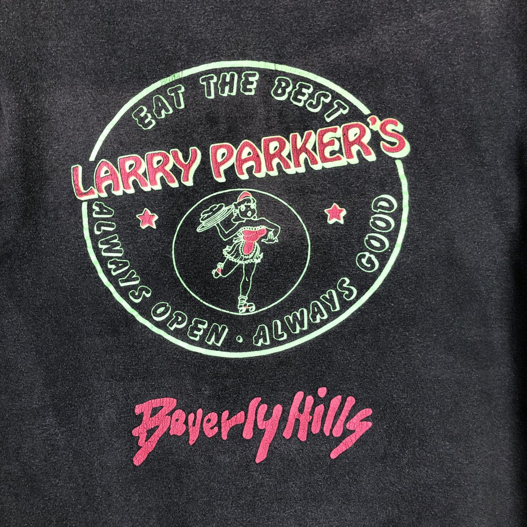 Larry Parker's advertising t-shirt, men's size M equivalent, vintage. unclear black type Vintage Second Hand