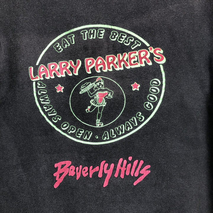 Larry Parker's advertising t-shirt, men's size M equivalent, vintage. unclear black type Vintage Second Hand