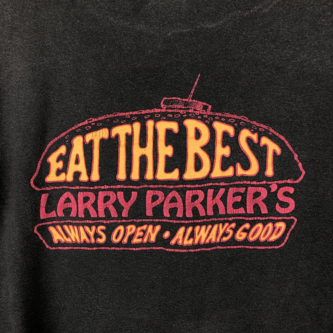 Larry Parker's advertising t-shirt, men's size M equivalent, vintage. unclear black type Vintage Second Hand