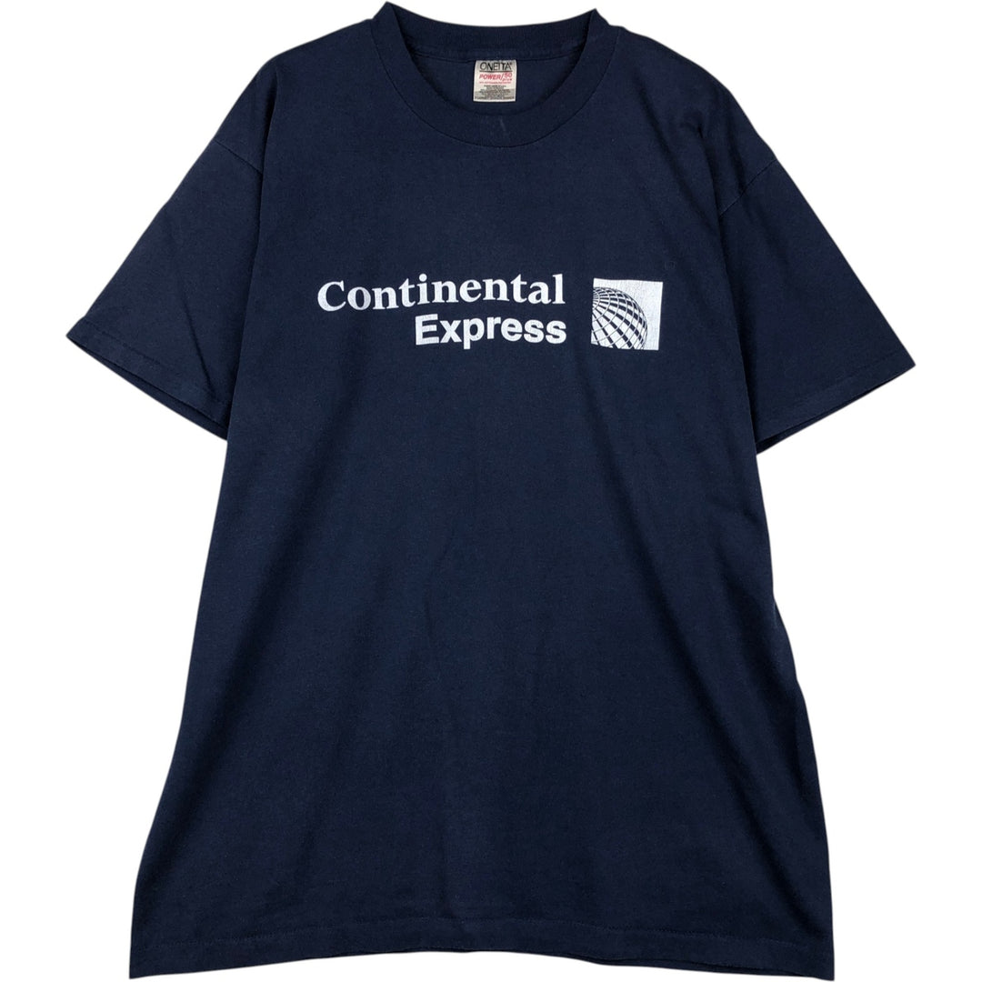90'S Onita Continental Express Advertising T-Shirt, Men's XL equivalent, Vintage cotton navy blue type Vintage Second Hand