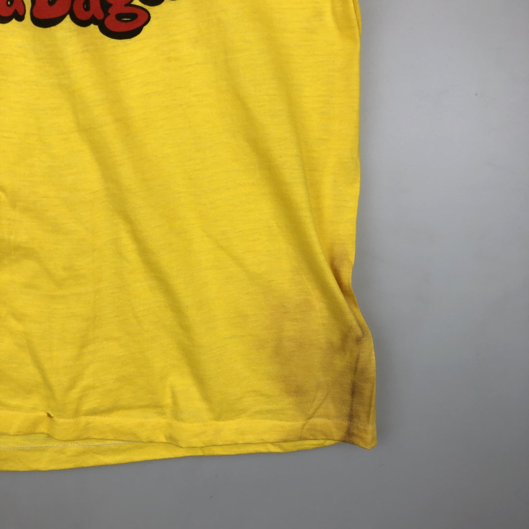 Lender's Advertising T-Shirt, Made in USA, Men's XL equivalent, Vintage. polyester yellow type Vintage Second Hand