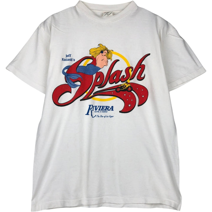 80s-90'S Caribbean Dream Riviera Hotel & Casino Advertising T-Shirt, Men's Size L (Equivalent), Vintage cotton white type Vintage Second Hand