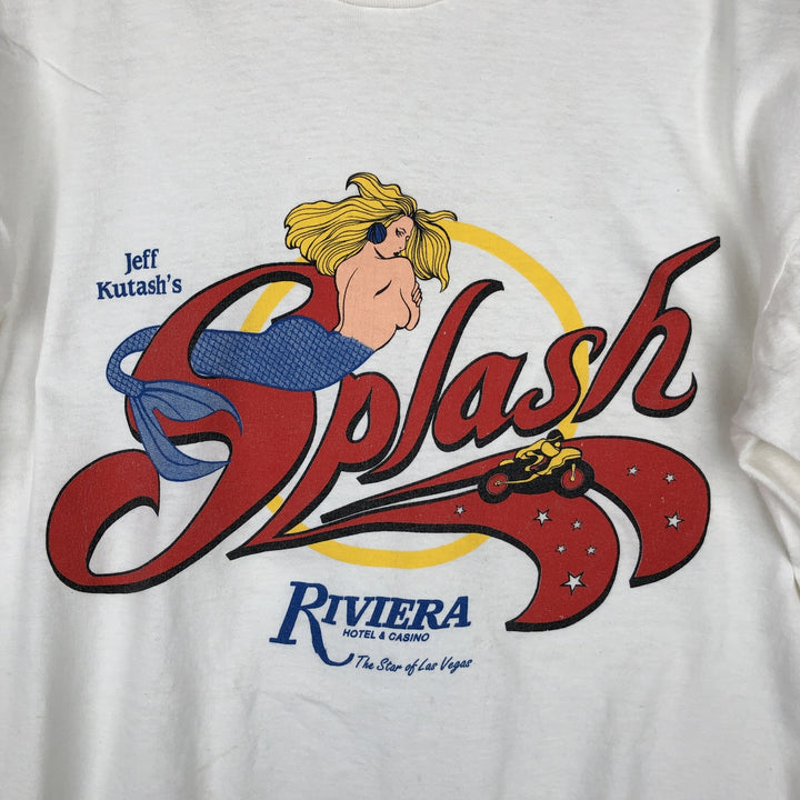 80s-90'S Caribbean Dream Riviera Hotel & Casino Advertising T-Shirt, Men's Size L (Equivalent), Vintage cotton white type Vintage Second Hand