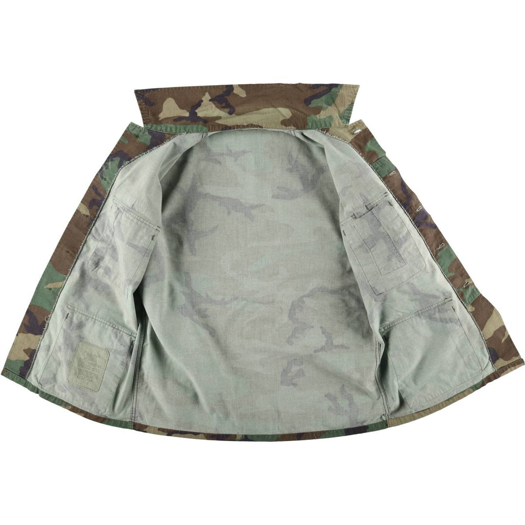 80'S US Military Genuine Camouflage Pattern Woodland Camo BDU Military Jacket Made in USA MEDIUM-REGULAR Men's M Vintage cotton Khaki type Vintage Second Hand