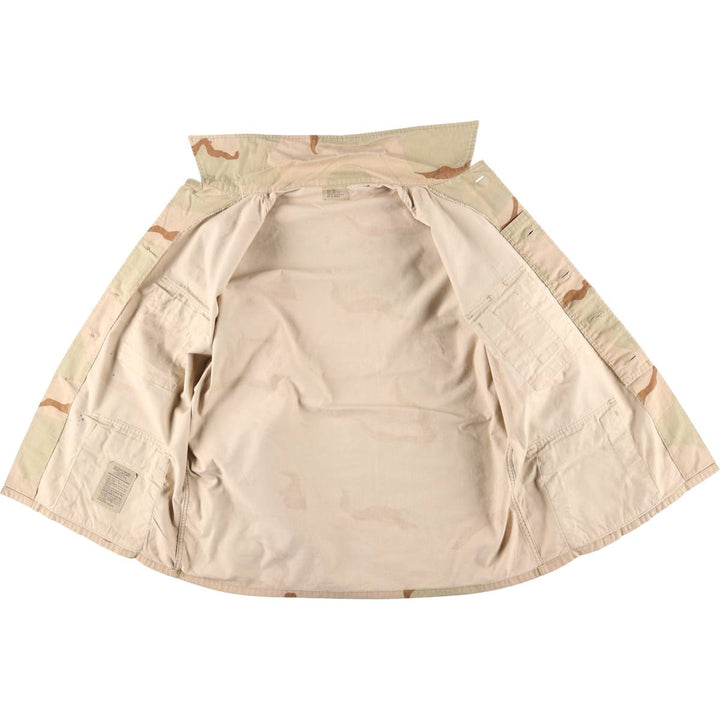 1990'S US Military Issue 3C Desert Camo Stenciled BDU Military Jacket, Made in USA, Large-Regular (Men's Size L equivalent) Nylon Beige type Vintage Second Hand