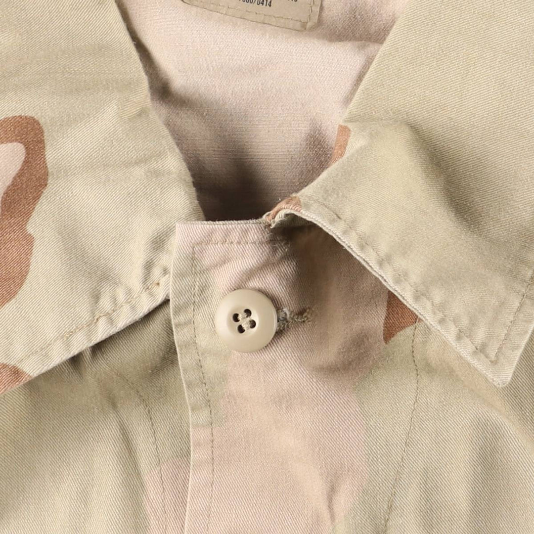 1990'S US Military Issue 3C Desert Camo Stenciled BDU Military Jacket, Made in USA, Large-Regular (Men's Size L equivalent) Nylon Beige type Vintage Second Hand