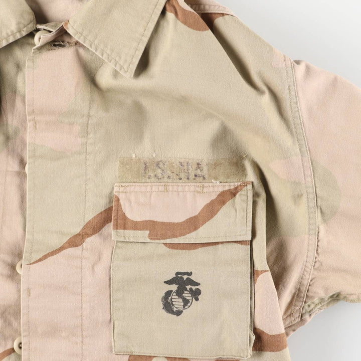 1990'S US Military Issue 3C Desert Camo Stenciled BDU Military Jacket, Made in USA, Large-Regular (Men's Size L equivalent) Nylon Beige type Vintage Second Hand