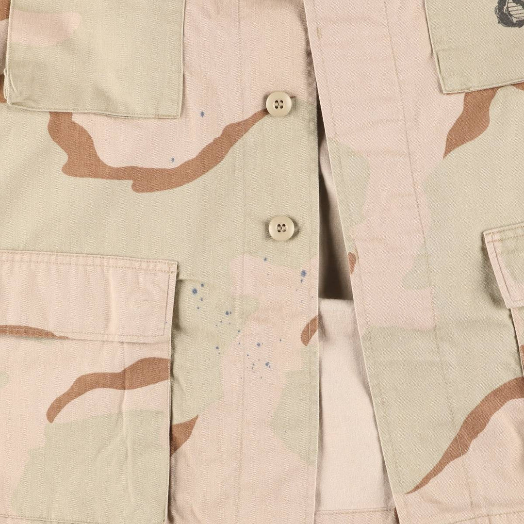 1990'S US Military Issue 3C Desert Camo Stenciled BDU Military Jacket, Made in USA, Large-Regular (Men's Size L equivalent) Nylon Beige type Vintage Second Hand