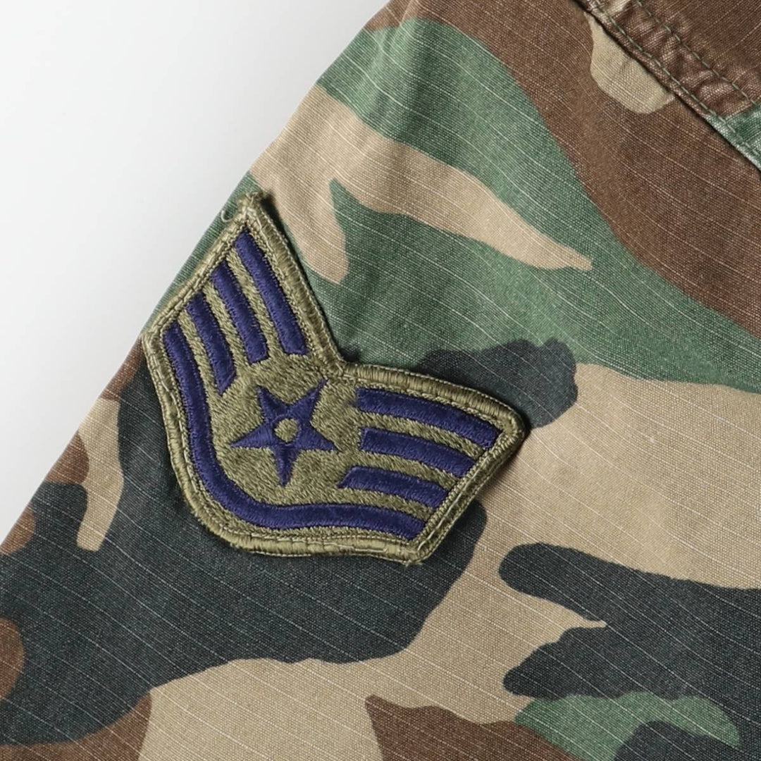 1980'S US Military Issue Camouflage Pattern Woodland Camo Ripstop BDU Military Jacket, Made in USA, Small-Short (Men's Size S) cotton Khaki type Vintage Second Hand