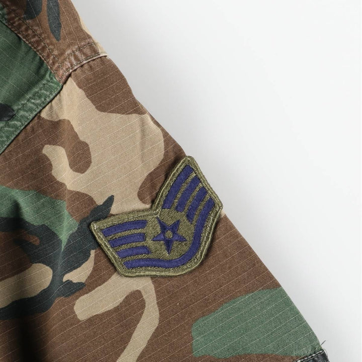 1980'S US Military Issue Camouflage Pattern Woodland Camo Ripstop BDU Military Jacket, Made in USA, Small-Short (Men's Size S) cotton Khaki type Vintage Second Hand