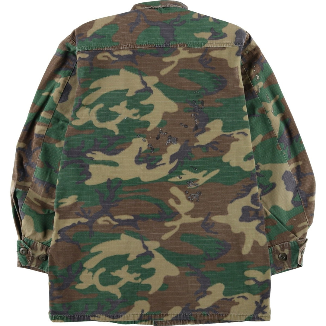 ERDL Green Leaf Camo Ripstop BDU Military Jacket with Stencil, Men's Size M (approx.) unclear Khaki type Vintage Second Hand