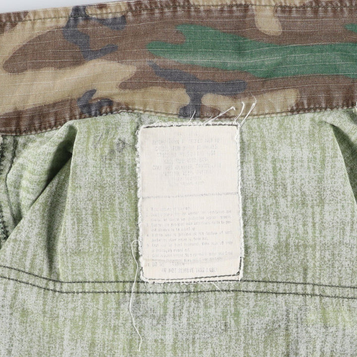 ERDL Green Leaf Camo Ripstop BDU Military Jacket with Stencil, Men's Size M (approx.) unclear Khaki type Vintage Second Hand