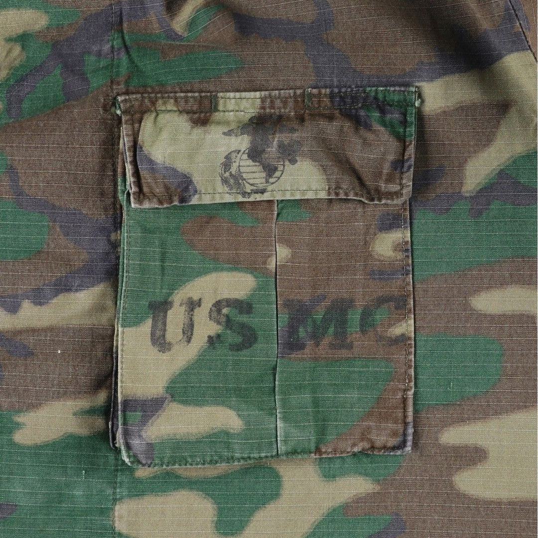 ERDL Green Leaf Camo Ripstop BDU Military Jacket with Stencil, Men's Size M (approx.) unclear Khaki type Vintage Second Hand