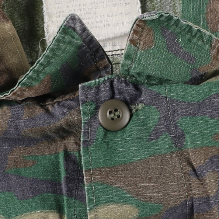 ERDL Green Leaf Camo Ripstop BDU Military Jacket with Stencil, Men's Size M (approx.) unclear Khaki type Vintage Second Hand