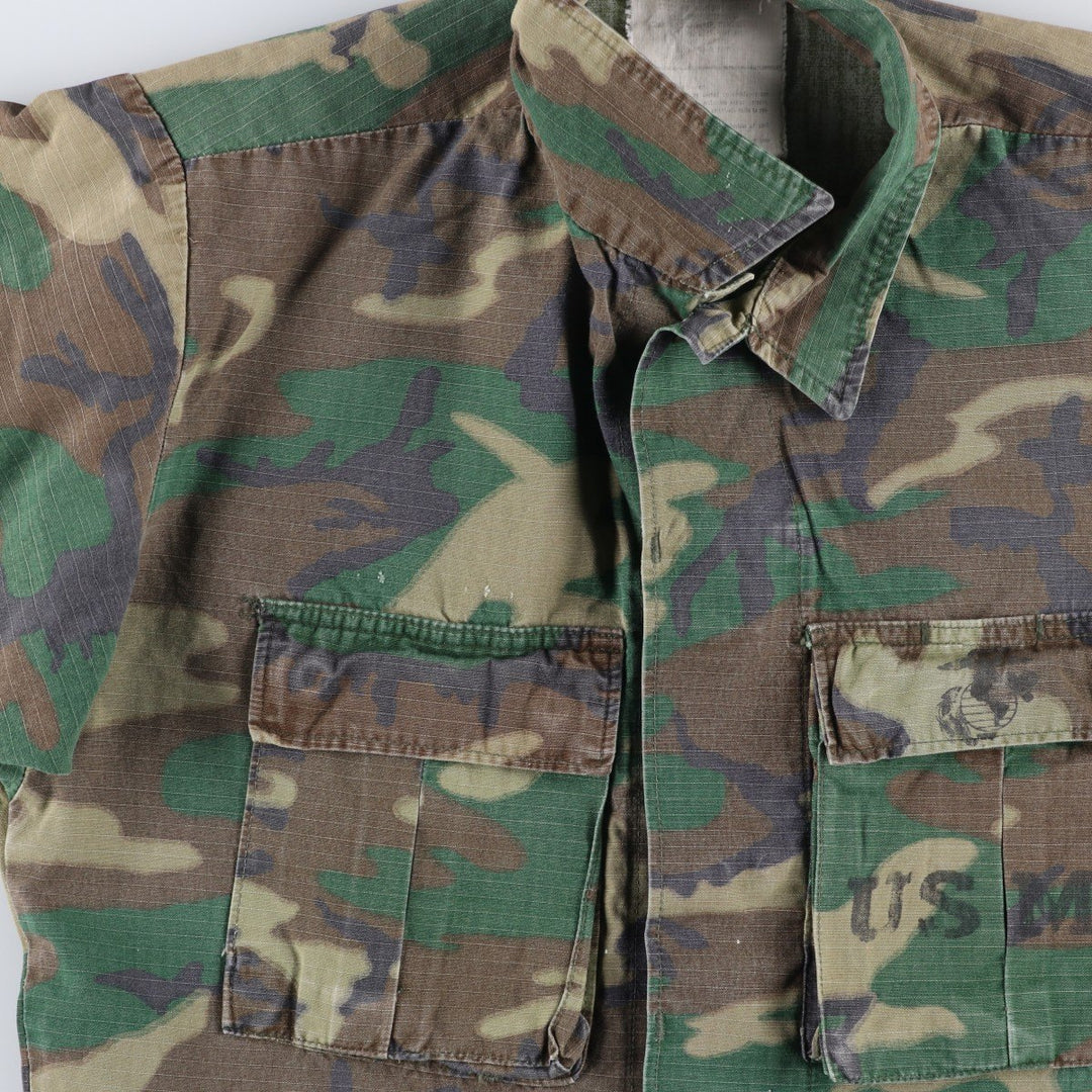 ERDL Green Leaf Camo Ripstop BDU Military Jacket with Stencil, Men's Size M (approx.) unclear Khaki type Vintage Second Hand