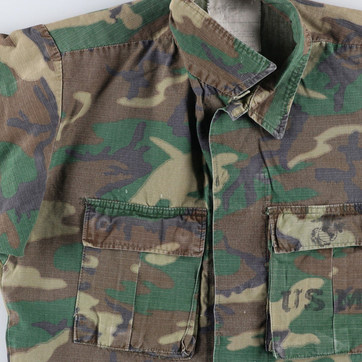 ERDL Green Leaf Camo Ripstop BDU Military Jacket with Stencil, Men's Size M (approx.) unclear Khaki type Vintage Second Hand