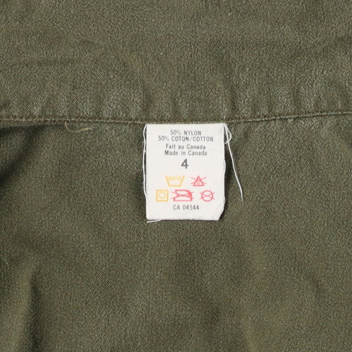 MK2 Canadian Military Combat Jacket, Made in Canada, Size 4 (Equivalent to Men's M) Nylon Khaki type Vintage Second Hand