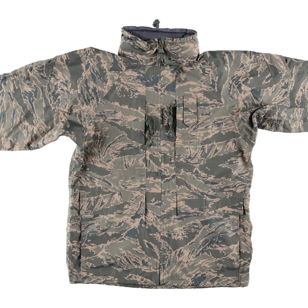 2000'S US Military Issue ABU Digital Tiger Camo Gore-Tex Parka, Made in USA, Small-Regular (Men's Size S) Nylon gray type Vintage Second Hand