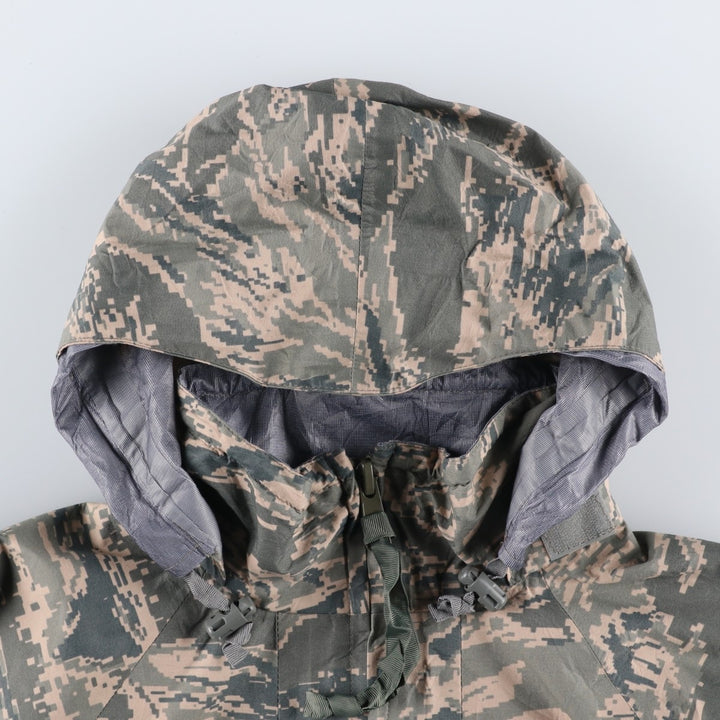 2000'S US Military Issue ABU Digital Tiger Camo Gore-Tex Parka, Made in USA, Small-Regular (Men's Size S) Nylon gray type Vintage Second Hand
