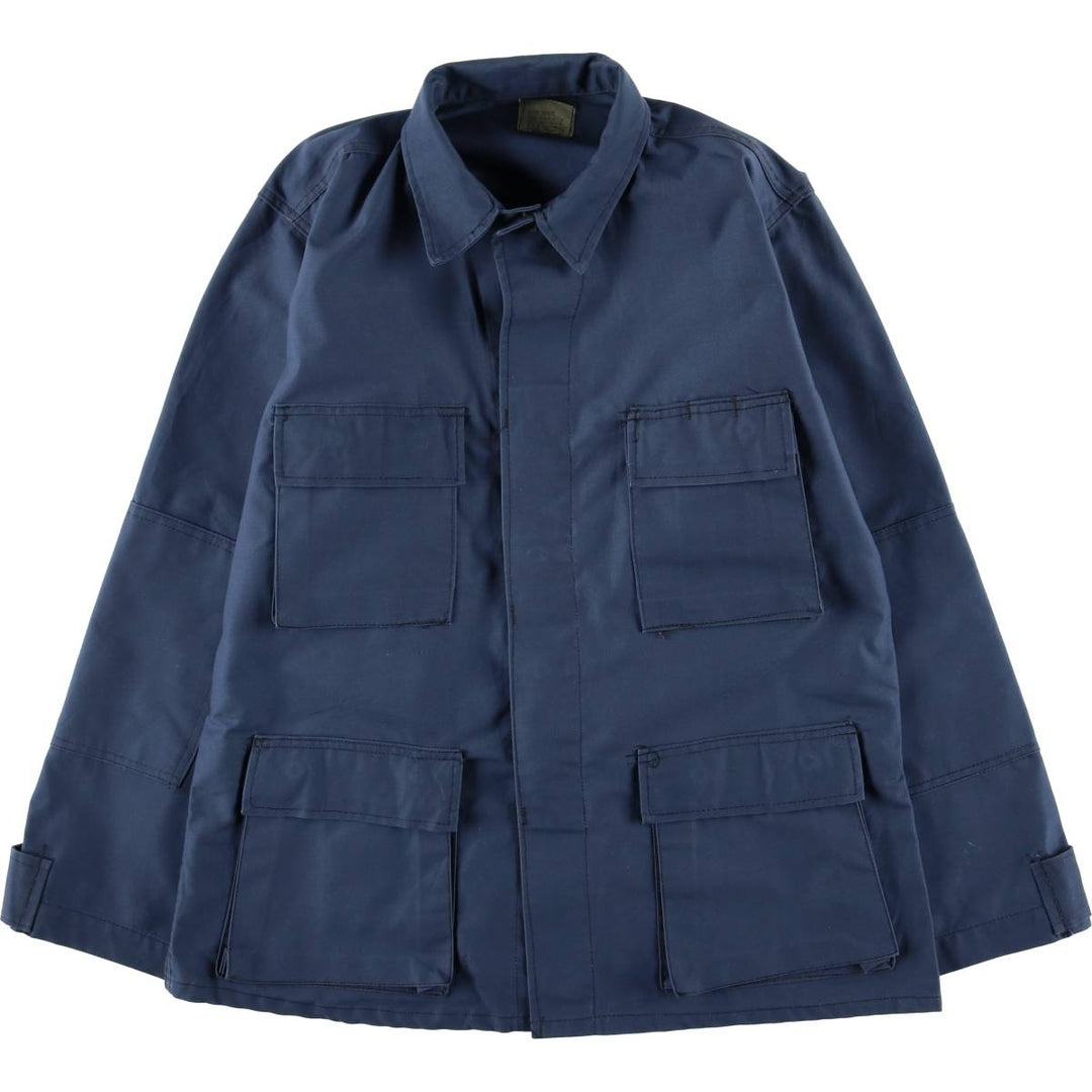 Civilian-made ATLANCO BDU military jacket, made in the USA, men's size M equivalent. polyester Navy blue Vintage Second Hand