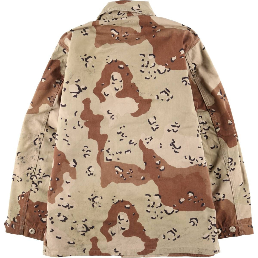 1990'S US Military Issue Camouflage Pattern 6C Desert Chocolate Chip Camo BDU Military Jacket, Made in USA, Small-Regular (Men's Size S equivalent) cotton Beige type Vintage Second Hand